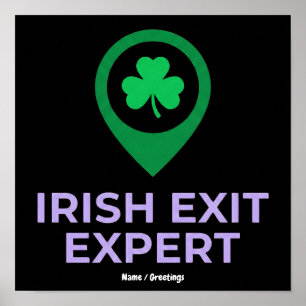 Irish Exit Expert Funny St Patricks Day Introvert Poster