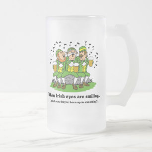Irish eyes are smiling frosted glass beer mug