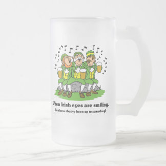Irish eyes are smiling frosted glass beer mug