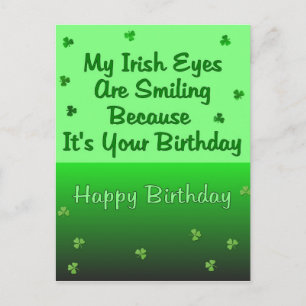 Irish Eyes Birthday Postcard