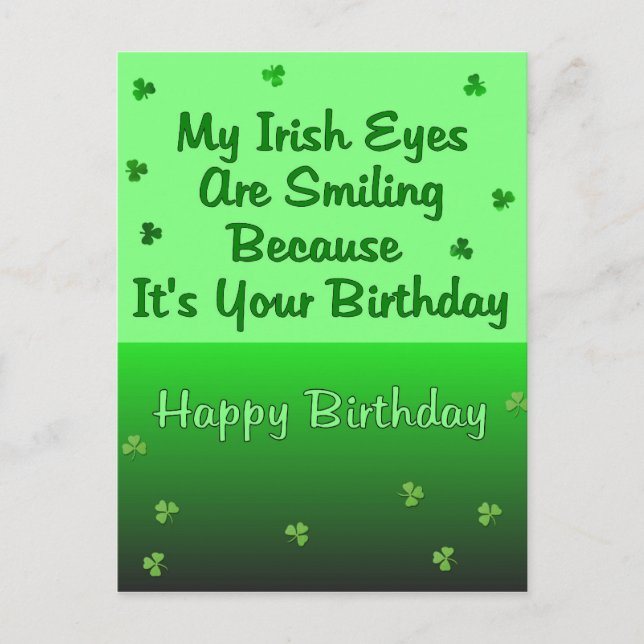Irish Eyes Birthday Postcard (Front)