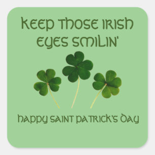 IRISH EYES ST. PATRICK'S DAY Square Stickers