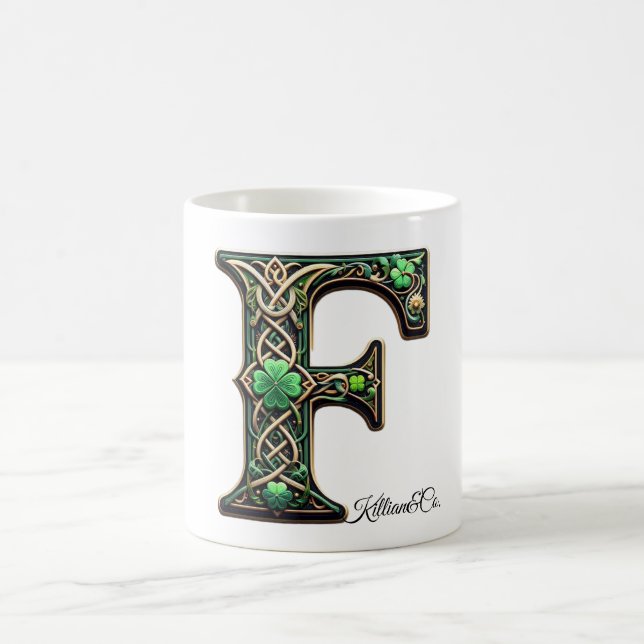 Irish F Monogram Coffee Up Coffee Mug (Center)