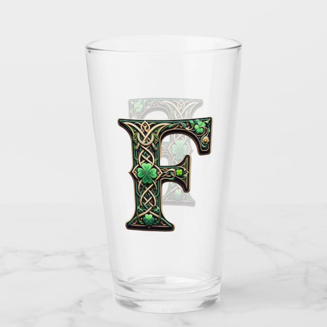 Irish F Monogram Pint Glass (Front)