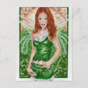Irish Fairy Shamrock Postcard