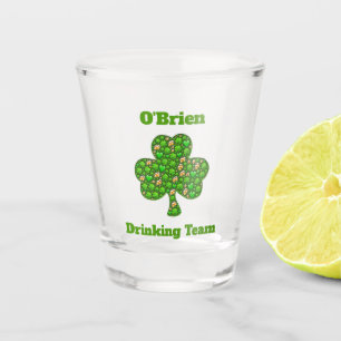 Irish Family Drinking Team Shamrock Clover Shot Glass