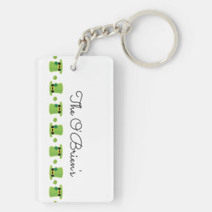 Irish Family NAME Shamrock Green Ireland Hat  Key Ring