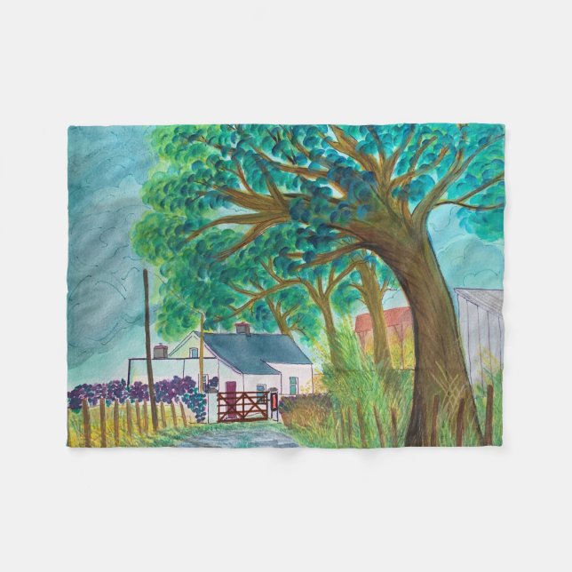 Irish Farmhouse  Fleece Blanket (Front (Horizontal))