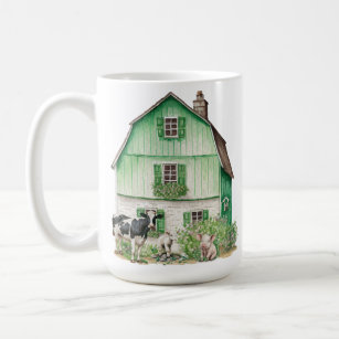 Irish Farmhouse   Green Barn Coffee Mug