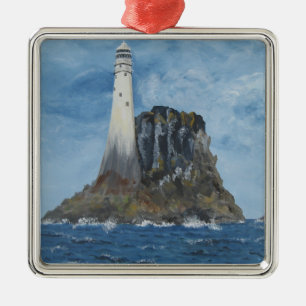 Irish Fastnet Lighthouse, County Cork, Ireland Metal Tree Decoration