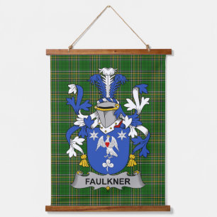 Irish Faulkner Coat of Arms Family Crest Hanging Tapestry