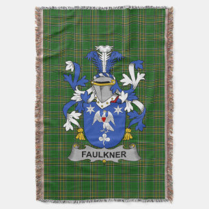 Irish Faulkner Coat of Arms Family Crest Ireland Throw Blanket