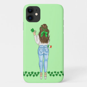 Irish Female Four Leaf Clover Field  iPhone 11 Case