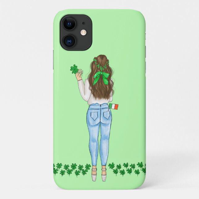 Irish Female Four Leaf Clover Field  Case-Mate iPhone Case (Back)