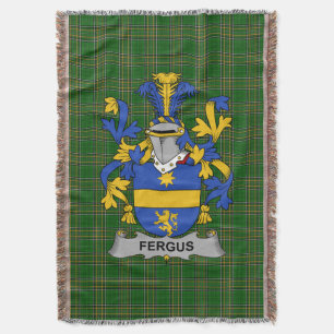 Irish Fergus or O_Fearghus Coat of Arms Family Cr Throw Blanket