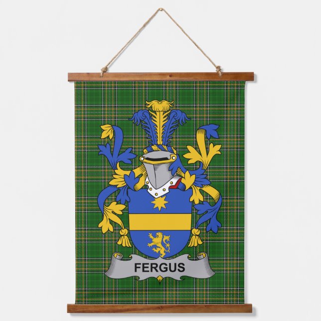 Irish Fergus or O_Fearghus Coat of Arms Family Cre Hanging Tapestry (Front)
