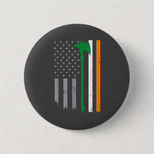 Irish Firefighter American Flag Cool St Patricks D 6 Cm Round Badge