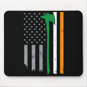 Irish Firefighter American Flag Cool St Patricks D Mouse Mat