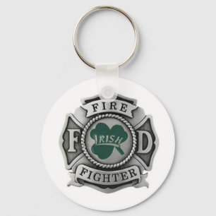 Irish Firefighter Badge Key Ring