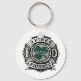 Irish Firefighter Badge Key Ring