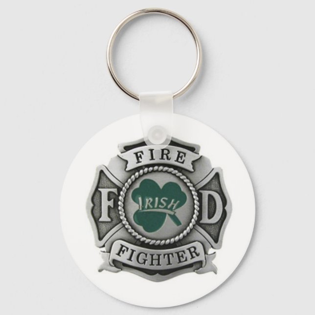 Irish Firefighter Badge Key Ring (Front)