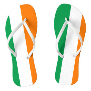 Irish flag beach flip flops for men and women