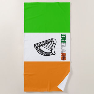 Irish flag beach towel