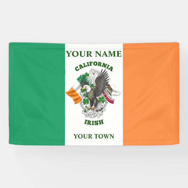 Irish Flag - California Irish Banner (Horizontal)