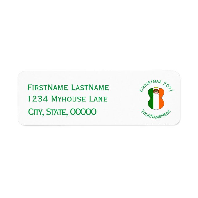 Irish Flag Christmas Angel Personalised (Front)