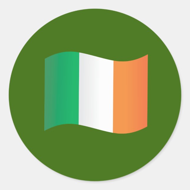 Irish Flag Classic Round Sticker (Front)
