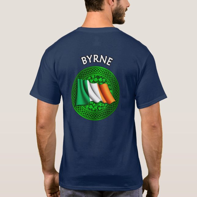 Irish Flag Clover Celtic Knot - Byrne T-Shirt (Back)
