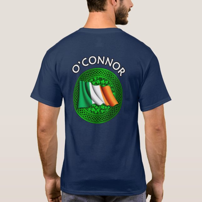 Irish Flag Clover Celtic Knot - O'Connor T-Shirt (Back)