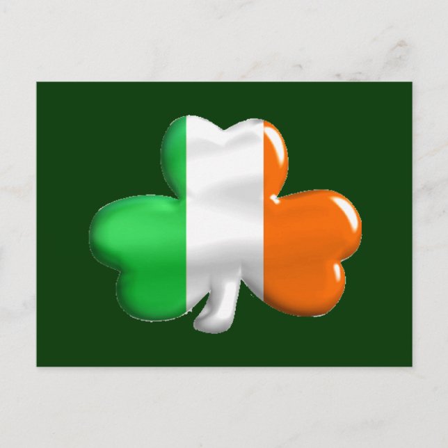 Irish Flag Clover Postcard (Front)