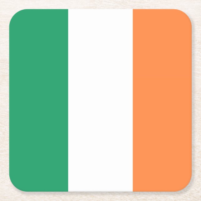 Irish Flag coastercnt Square Paper Coaster (Front)