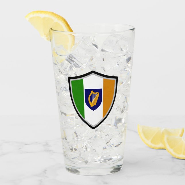 Irish flag-coat arms glass (Front Ice)