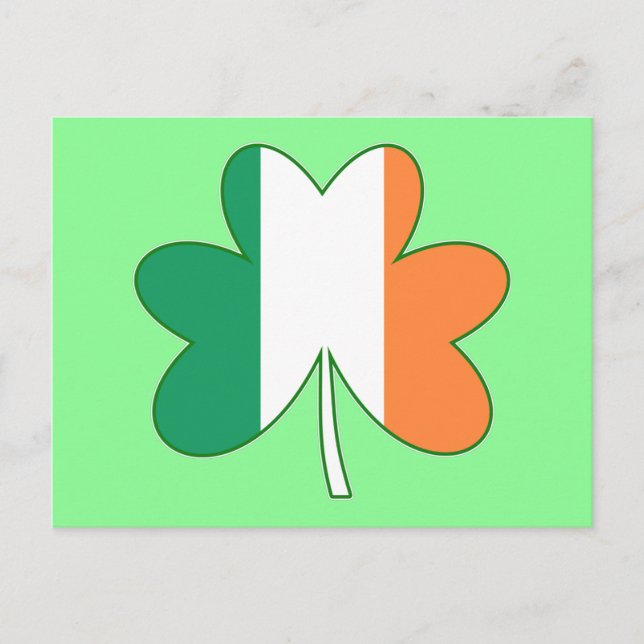 Irish Flag Colour Shamrock Postcard (Front)
