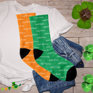 Irish Flag Colours Personalised St Patrick's Day Socks