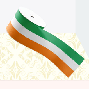 Irish flag colours ribbon, Tricolor, Ireland Satin Ribbon