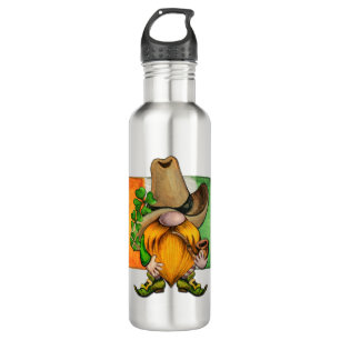 Irish Flag Cowboy Gnome Monogram  710 Ml Water Bottle