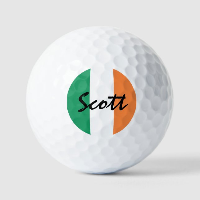 Irish Flag Custom Name va gbcnt Golf Balls (Front)