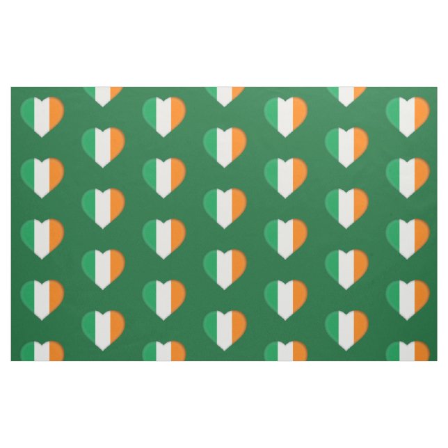 Irish Flag Cute Irish Hearts Pattern St. Patrick Fabric (Fat Quarter)