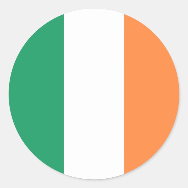 Irish Flag, Flag of Republic of Ireland Classic Round Sticker (Front)