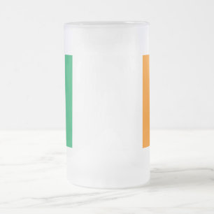 irish flag frosted glass beer mug