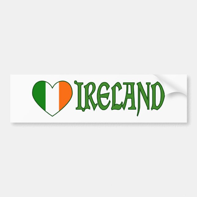 Irish Flag Heart Ireland Bumper Sticker (Front)