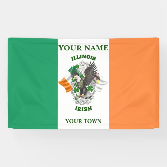 Irish Flag - Illinois Irish Banner (Horizontal)