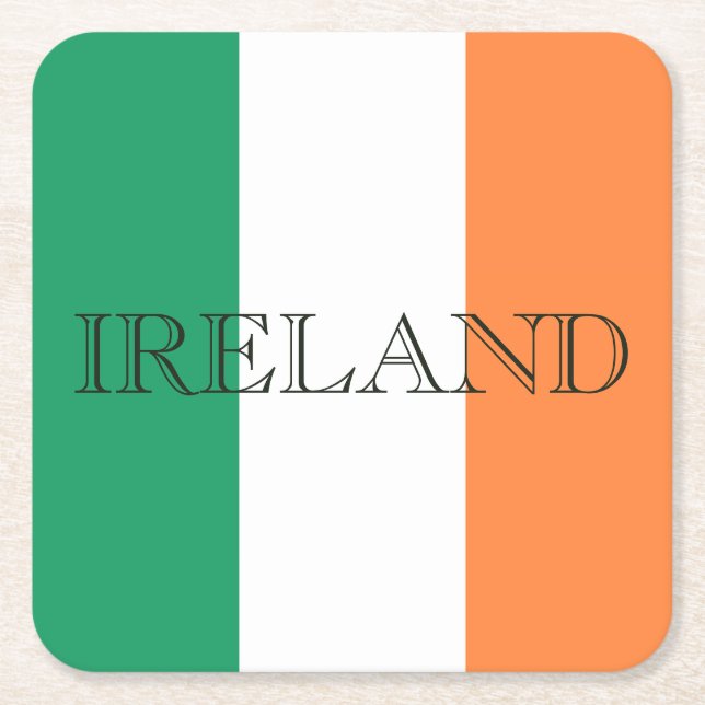 Irish Flag Ireland coastercnt Square Paper Coaster (Front)