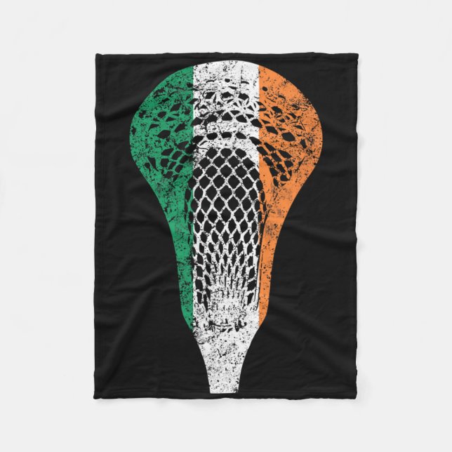 Irish Flag Ireland Lacrosse  Fleece Blanket (Front)