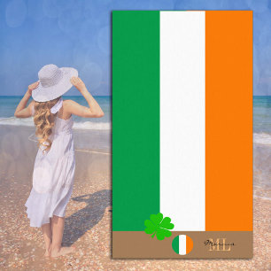 Irish flag & Ireland monogrammed / beach towel