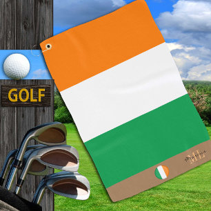 Irish flag & Ireland monogrammed Golf Towel