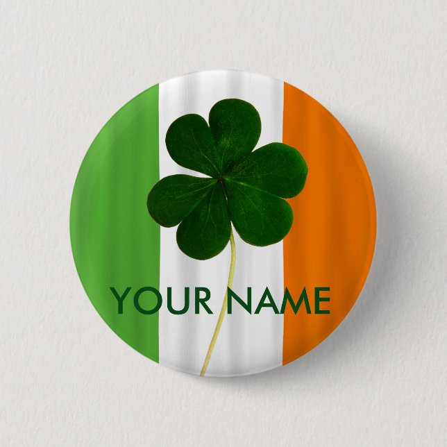 Irish Flag Ireland Shamrock Clover Volunteer 6 Cm Round Badge (Front)